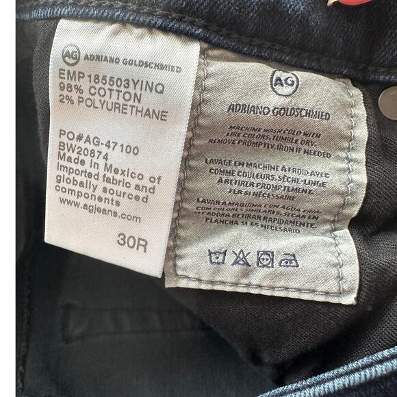 AG Adriano Dark Wash Whiskered The Prima Ankle Cigarette Ankle Jean 30R - Picture 9 of 13